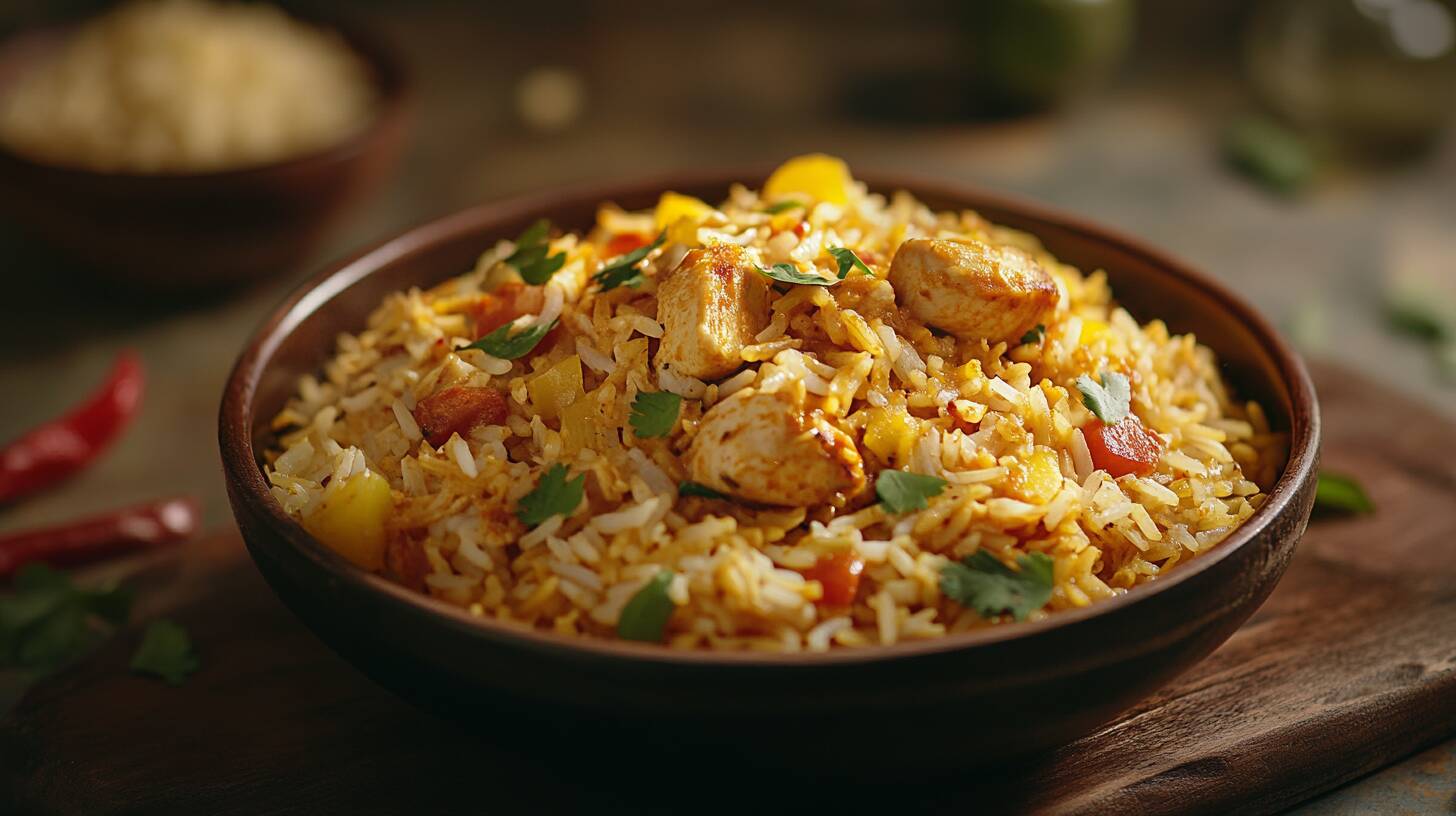Rice_with_chicken_breast_curry Home