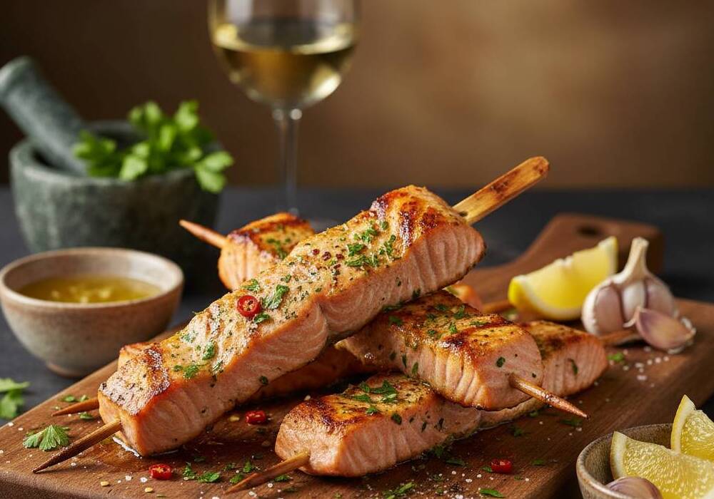 שיפודי סלמון מהירי הכנה