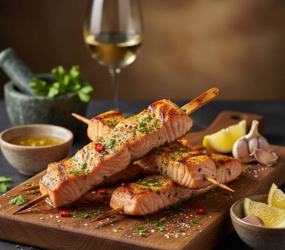 שיפודי סלמון מהירי הכנה