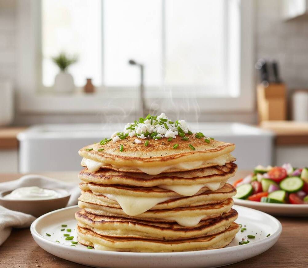 פנקייק מלוח וגבינות: הביס הכי מנחם שתכינו היום