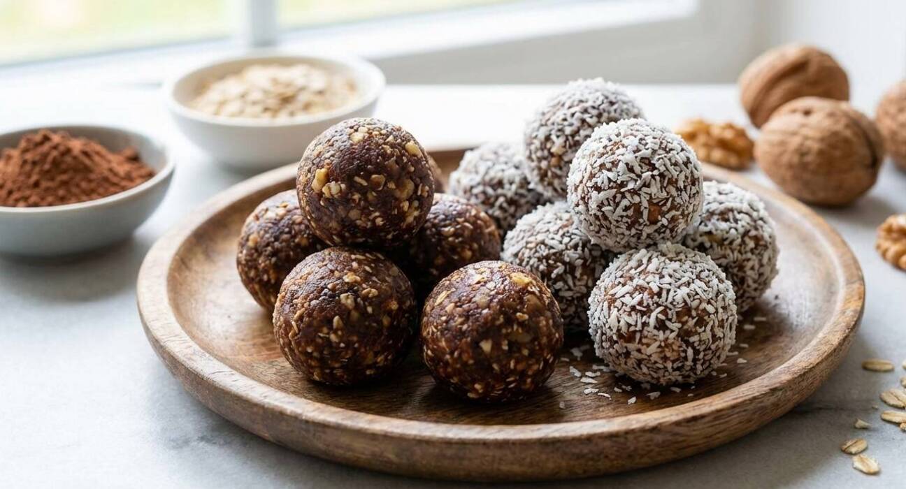 כדורי אנרגיה: תמרים, אגוזים ושיבולת שועל