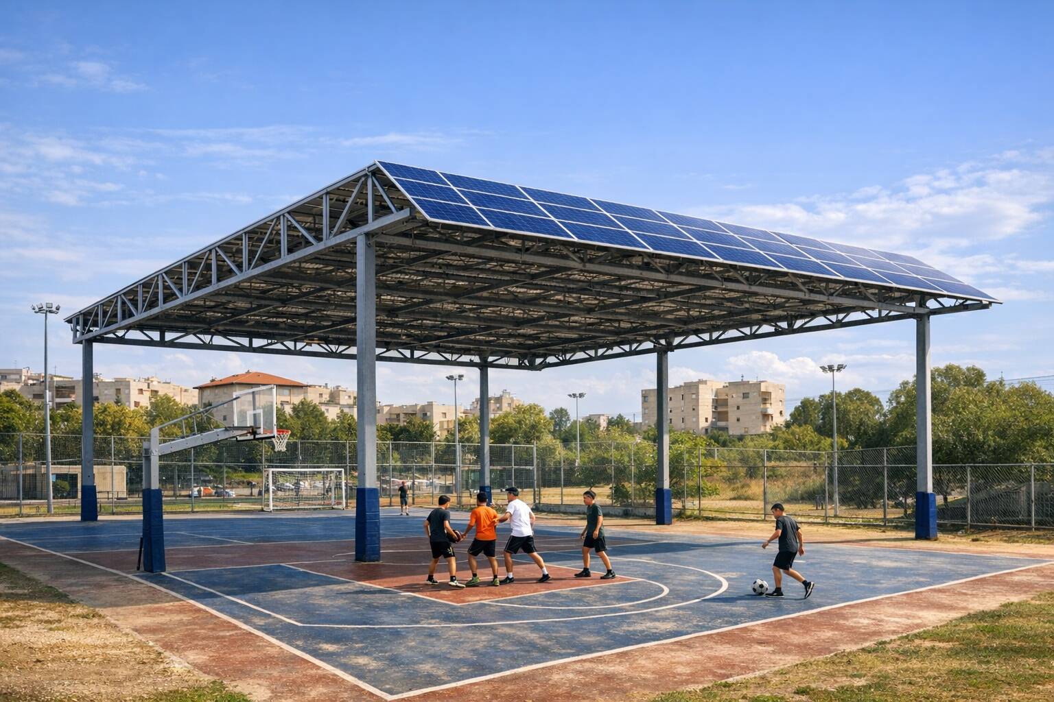 חדרה מקדמת מהלך חדש: מגרש ספורט עירוני יזכה לקירוי סולארי שישמש את הציבור